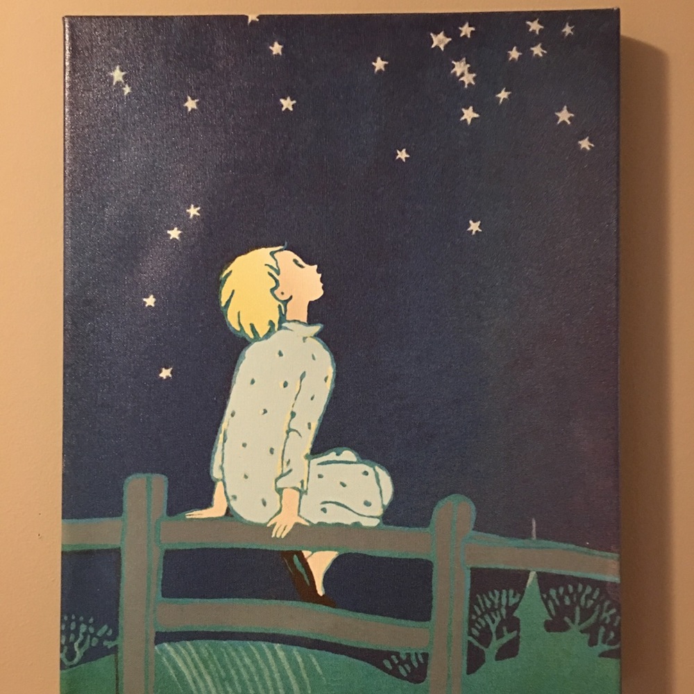 Star Gazing Boy Canvas Print